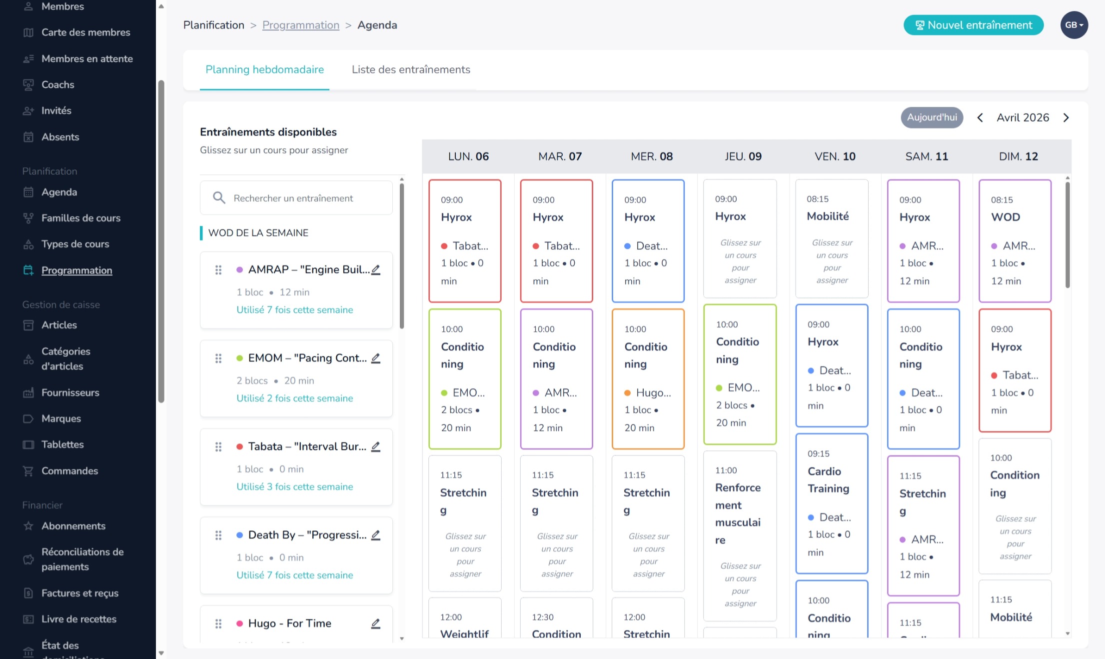 Panel administrateur Sppote — programmation